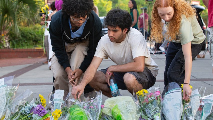 People put down flowers