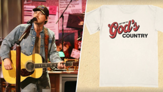 Country music star Morgan Wallen is selling merchandise featuring the phrase “Get me to God’s country” on his official website.
