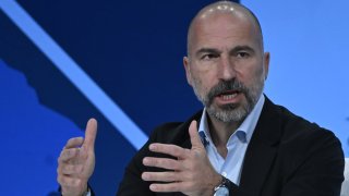 Uber CEO, Dara Khosrowshahi speaks during the “Intentional Equity in Sustainability” conversation at the Asia-Pacific Economic Cooperation (APEC) Leaders’ Week in San Francisco, California, on November 15, 2023.