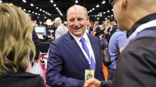 Gregory Abel, Vice Chairman overseeing non-insurance operations for Berkshire Hathaway, meets shareholders in the exhibition hall during the Berkshire Hathaway Inc annual shareholders’ meeting in Omaha, Nebraska, U.S., May 3, 2024.