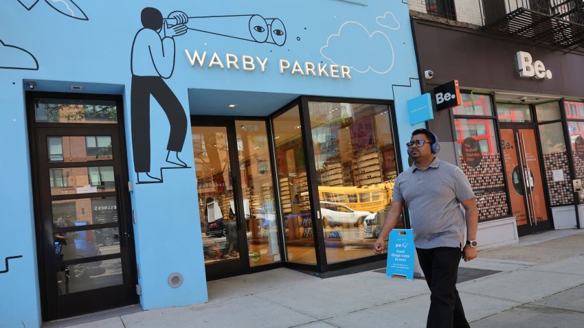 A Warby Parker store is seen in Downtown Brooklyn in New York City on May 22, 2024.