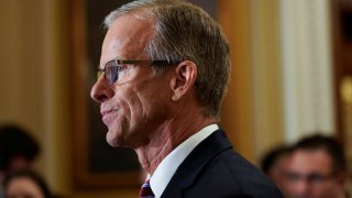 Republican U.S. Senator John Thune (R-SD), who was elected to become the next Senate Majority Leader, looks on following the U.S. Senate Republicans leadership election, on Capitol Hill in Washington, U.S., November 13, 2024.