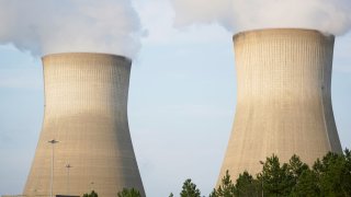 Cooling towers are seen at the nuclear-powered Vogtle Electric Generating Plant in Waynesboro, Georgia, on Aug. 13, 2024.