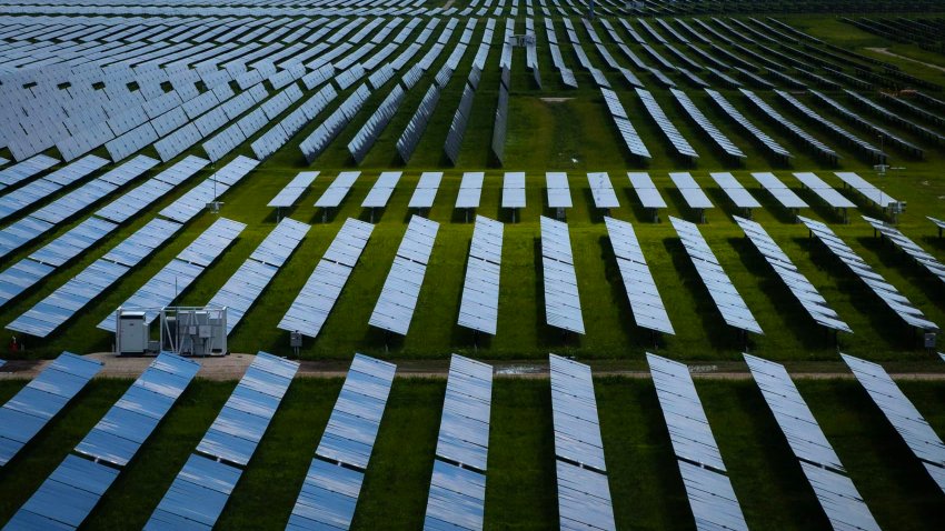 Double Black Diamond Solar near Waverly, south of Springfield, Illinois, is set to be the largest solar farm east of the Mississippi River on July 31, 2024. 