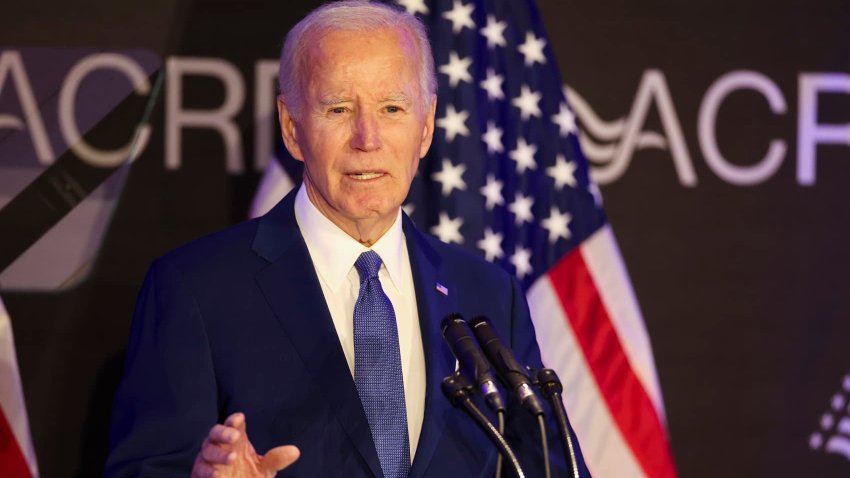 Former President Joe Biden speaks during the Advocates, Counselors, and Representatives for the Disabled bipartisan conference at the Sofitel Chicago Magnificent Mile on Tuesday, April 15, 2025.