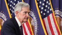 U.S. Federal Reserve Chair Jerome Powell departs after holding a press conference following a two-day meeting of the Federal Open Market Committee on interest rate policy in Washington, D.C., U.S., May 7, 2025.