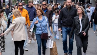 Shoppers and visitors out on Oxford Street on 4th May 2025 in London, United Kingdom.