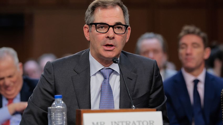 CoreWeave CEO Mike Intrator testifies before the Senate Committee on Commerce, Science, and Transportation in Washington on May 8, 2025. Intrator and fellow tech leaders testified about the global artificial intelligence race and how the United States can remain competitive.
