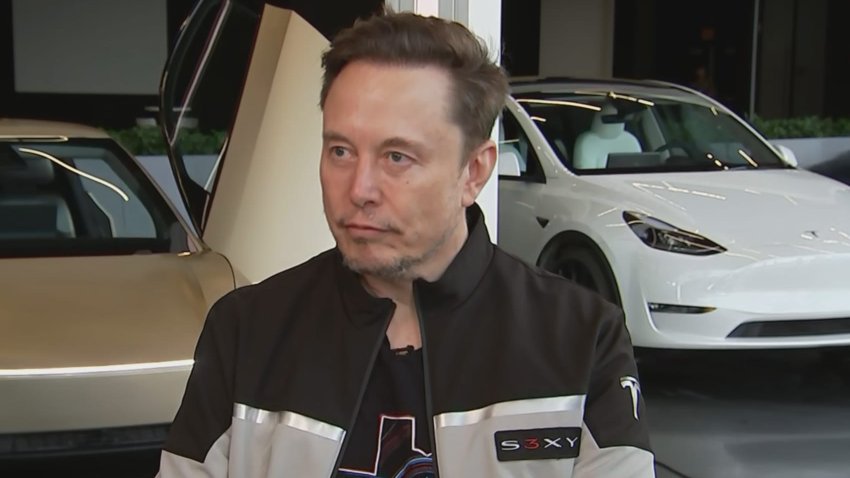 Elon Musk interviews on CNBC from the Tesla Headquarters in Texas.