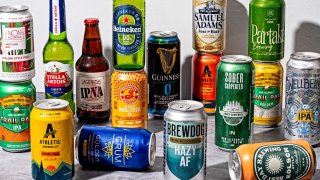 Non-alcoholic beers photographed for Food in Washington, DC on March 11, 2024.