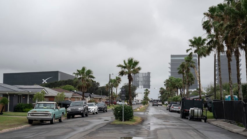 The neighborhood once known as Boca Chica Village is seen near the SpaceX facilities where they build rockets in Brownsville, Texas, on May 3, 2025.