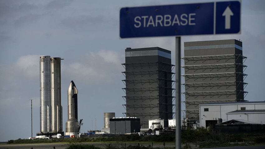 The SpaceX Starbase industrial complex and rocket launch facility in Boca Chica, Texas, US, on Thursday, April 17, 2025.