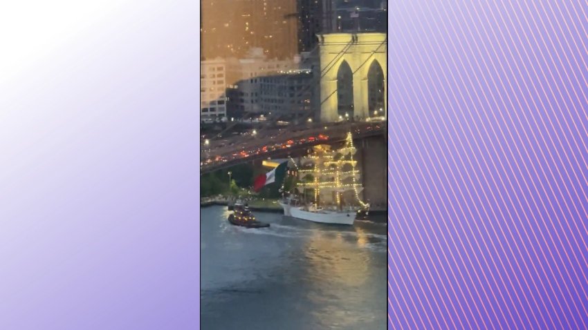 WATCH: Mexican navy ship collides with Brooklyn Bridge