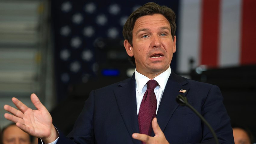 MIRAMAR, FLORIDA – MAY 01: Florida Gov. Ron DeSantis speaks during a press conference held at the ICE-Enforcement and Removal Operation office on May 01, 2025 in Miramar, Florida. DeSantis talked about a multi-agency immigration enforcement effort named Operation Tidal Wave that they say resulted in more than 1,100 arrests in a single week in Florida. (Photo by Joe Raedle/Getty Images)