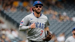 PITTSBURGH, PA – MAY 01:  Dansby Swanson #7 of the Chicago Cubs in action against the Pittsburgh Pirates during the game at PNC Park on May 1, 2025 in Pittsburgh, Pennsylvania.  (Photo by Justin K. Aller/Getty Images)