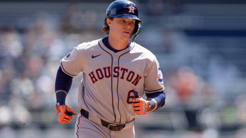 CHICAGO, ILLINOIS – MAY 3: Jake Meyers #6 of the Houston Astros hits a home run in the top of the third inning of a game against the Chicago White Sox at Rate Field on May 3, 2025 in Chicago, Illinois. (Photo by Matt Dirksen/Getty Images)