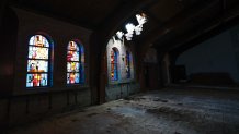 The interior of a shuttered St. Mary of the Assumption Catholic Church, where Pope Leo XIV, Robert Francis Prevost, used to attend while growing up, in Dolton, Illinois, on May 9, 2025. Robert Francis Prevost became the first pope from the United States on May 8, 2025, picking the papal name Leo XIV after cardinals from around the world elected him leader of the world's 1.4 billion Catholics. Tens of thousands of people packed in St Peter's Square cheered as Prevost appeared on the balcony of St Peter's Basilica, waving with both hands, smiling and bowing. (Photo by KAMIL KRZACZYNSKI / AFP) (Photo by KAMIL KRZACZYNSKI/AFP via Getty Images)