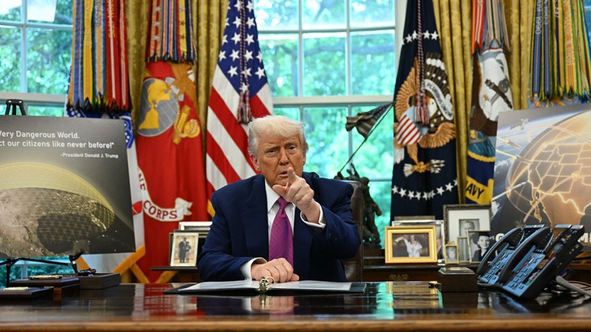 President Donald Trump speaks in the Oval Office of the White House on May 20, 2025, in Washington, D.C.