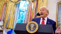 President Donald Trump speaks during a swearing in ceremony for U.S. Attorney for Washington, D.C., Jeanine Pirro.