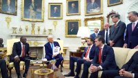 President Donald Trump meets South Africa's President Cyril Ramaphosa in the Oval Office of the White House, Wednesday, May 21, 2025, in Washington.