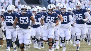 STATE COLLEGE, PA – DECEMBER 21: Drew Shelton #66 of the Penn State Nittany Lions before a game between SMU and Penn State at Beaver Stadium on December 21, 2024 in State College, Pennsylvania. (Photo by Roger Wimmer/ISI Photos/Getty Images)