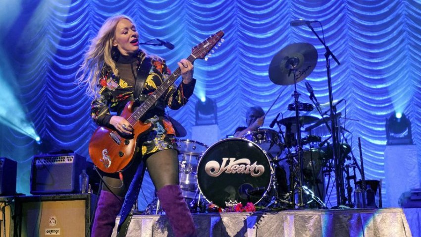 FILE - Nancy Wilson, of Heart, performs during the "Love Alive Tour" at the Hollywood Casino Amphitheatre on Thursday, July 11, 2019, in Chicago. (Photo by Rob Grabowski/Invision/AP, file)