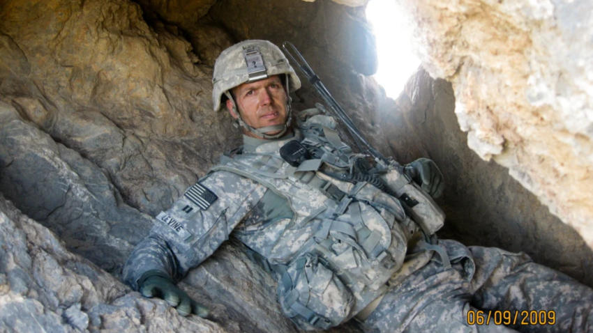 Charles Levine in a Taliban cave in Afghanistan in 2009.