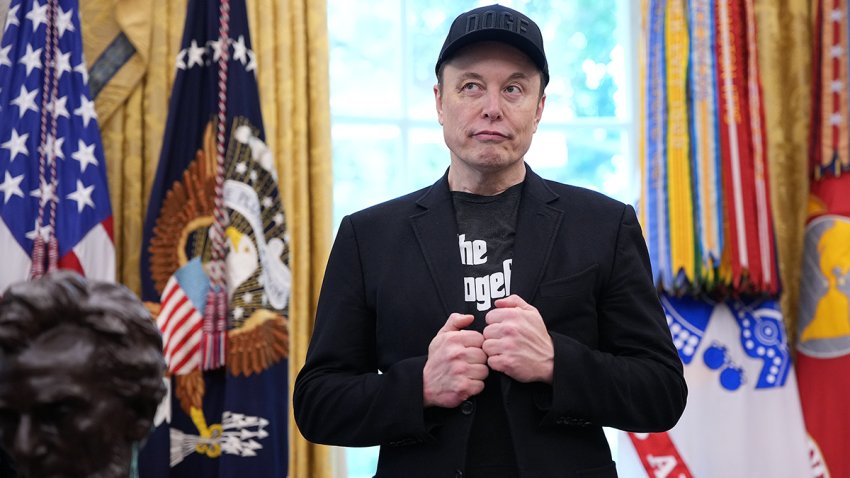 File - Elon Musk listens as President Donald Trump speaks to reporters in the Oval Office of the White House on May 30, 2025.