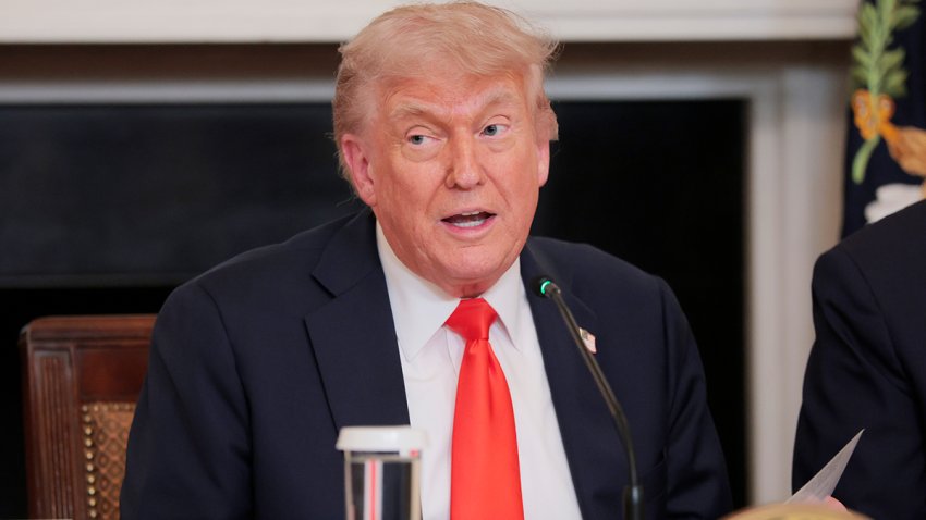 President Donald Trump speaks at a roundtable in the State Dining Room at the White House on June 5, 2025.
