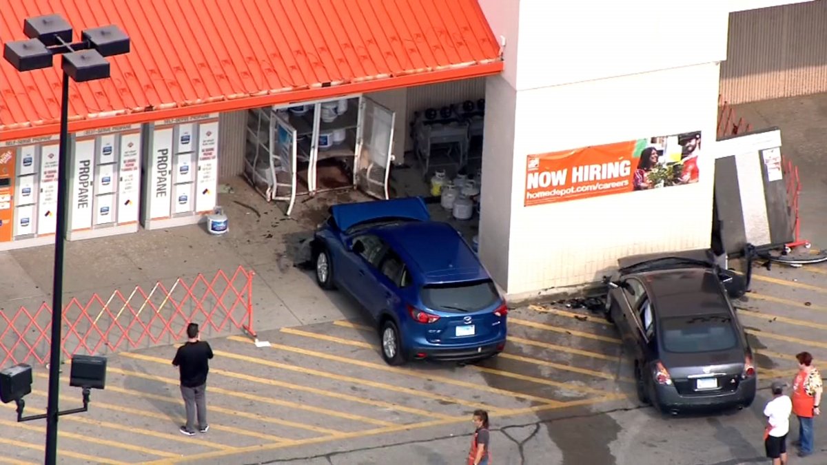 Vehicles crash into propane tanks at suburban Niles Home Depot