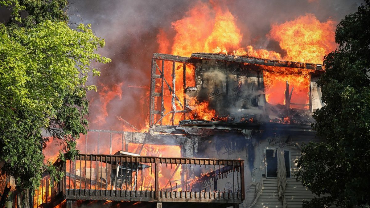 Six dogs missing after massive fire engulfs suburban home