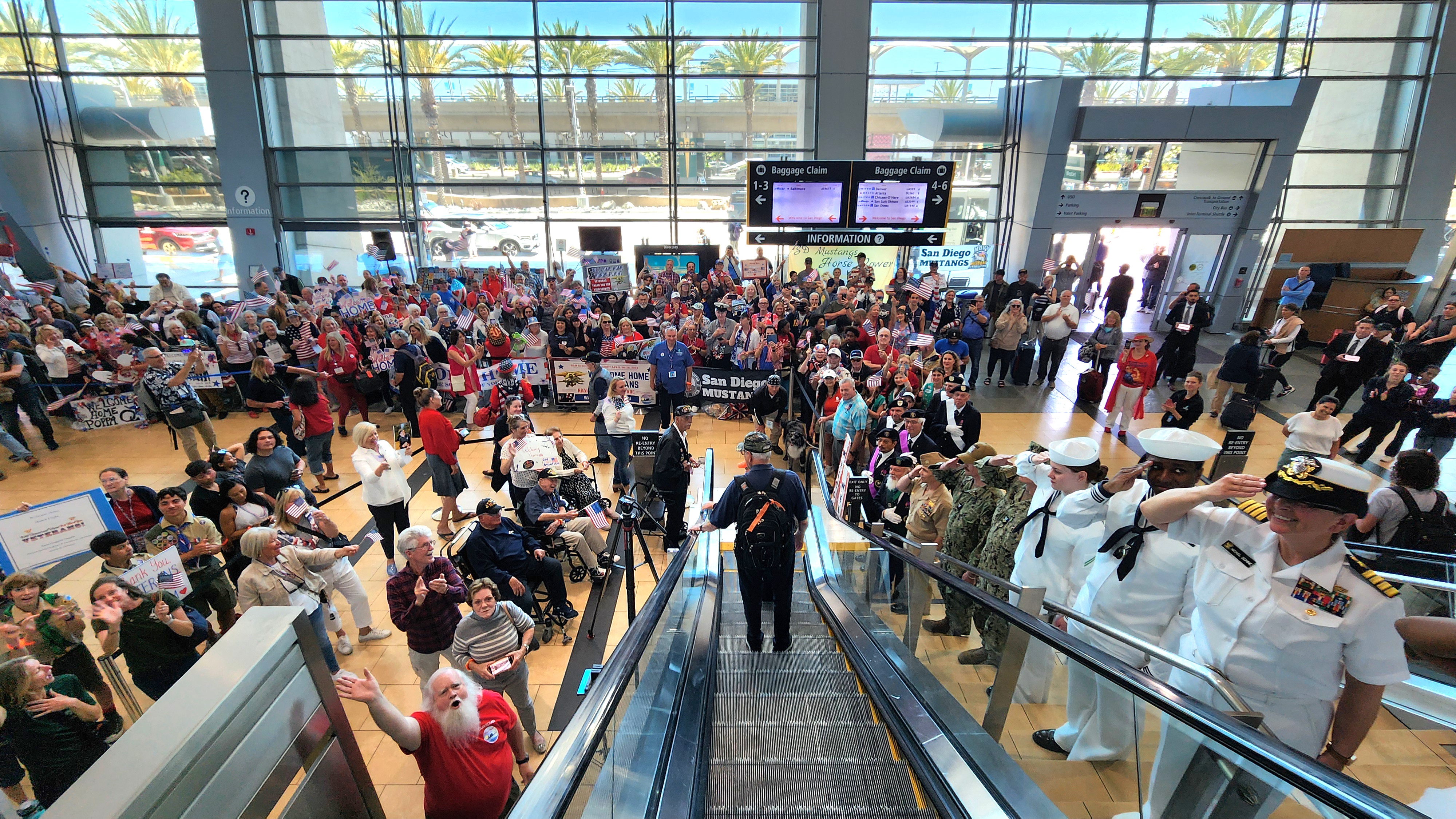 Homecoming as Vets come down the escalator