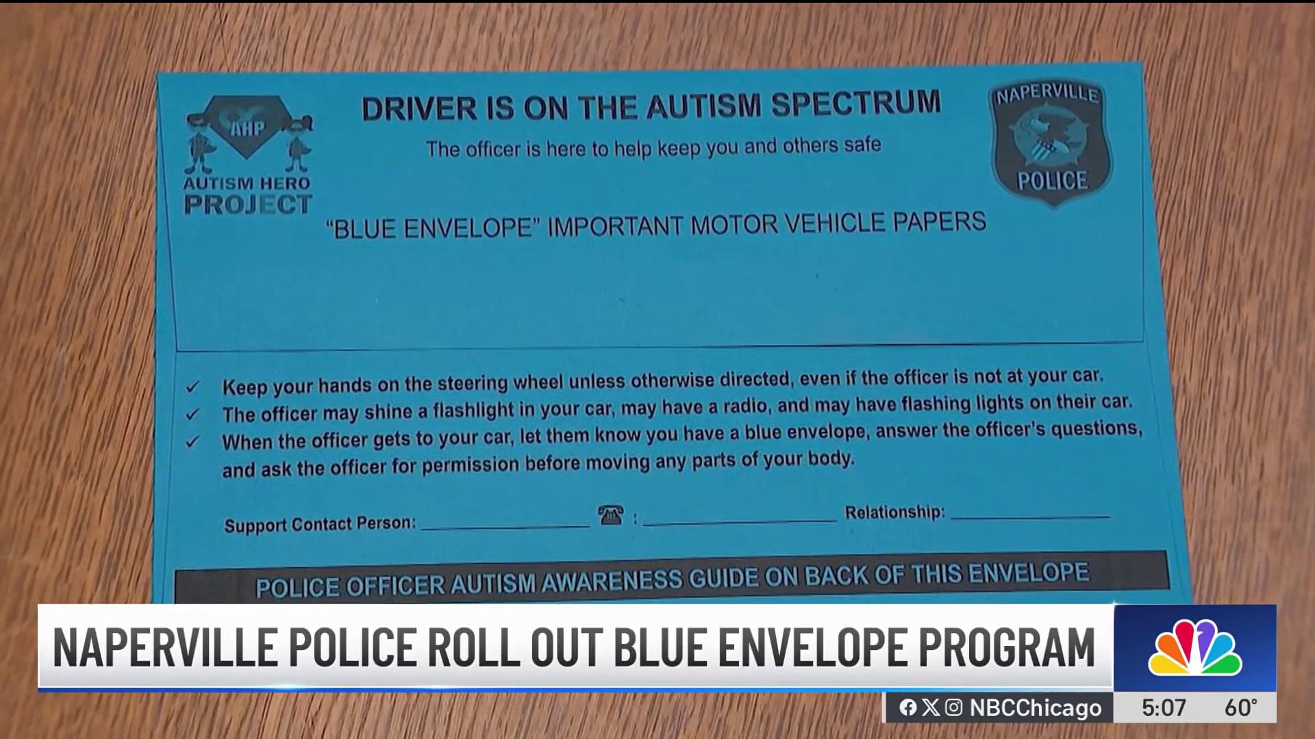 Naperville police roll out 'Blue Envelope' program – NBC Chicago