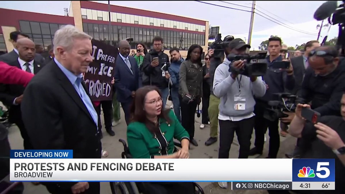 Protests, fencing debate continue at Broadview ICE facility – NBC Chicago