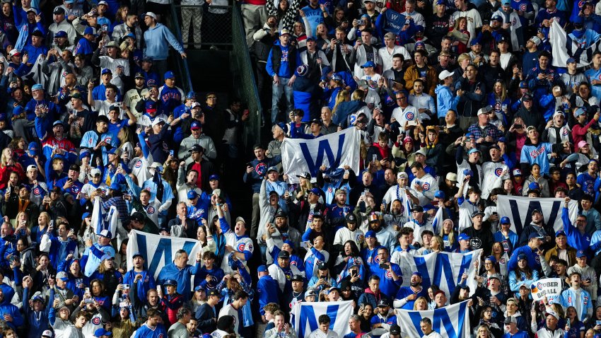 CHICAGO, IL – OCTOBER 09: Fans celebrate after the  Chicago Cubs win Game Four of the National League Division Series presented by Booking.com between the Milwaukee Brewers and the Chicago Cubs at Wrigley Field on Thursday, October 9, 2025 in Chicago, Illinois. (Photo by Mary DeCicco/MLB Photos via Getty Images)