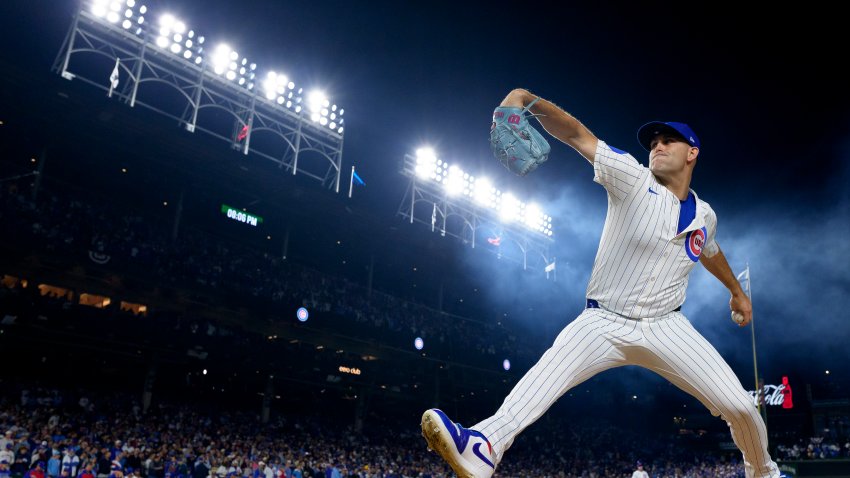 CHICAGO, ILLINOIS – OCTOBER 09: Matthew Boyd #16 of the Chicago Cubs warms up from the mound before Game Four of the National League Division Series against the Milwaukee Brewers at Wrigley Field on October 9, 2025 in Chicago, Illinois.  (Photo by Matt Dirksen/Chicago Cubs/Getty Images)