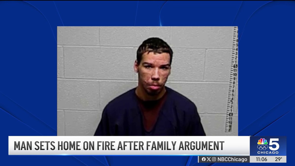 Man sets home on fire after family argument in Beach Park – NBC Chicago