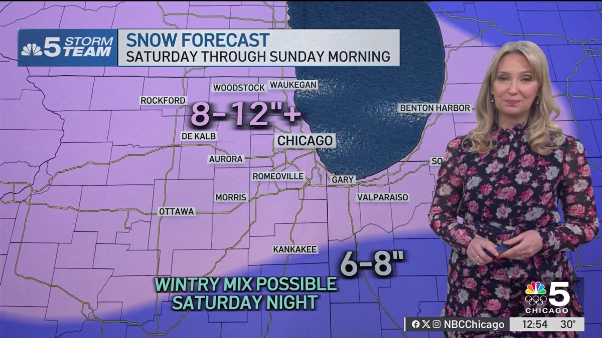 Latest snow forecast as winter storm heads to Chicago area – NBC Chicago