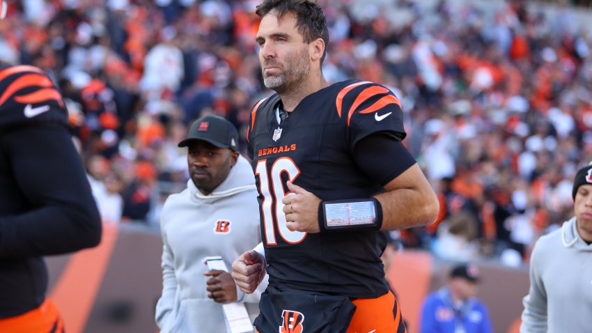 CINCINNATI, OH – OCTOBER 26: Cincinnati Bengals quarterback Joe Flacco (16) jogs off the field during the game against the New York Jets and the Cincinnati Bengals on October 26, 2025, at Paycor Stadium in Cincinnati, OH. (Photo by Ian Johnson/Icon Sportswire via Getty Images)
