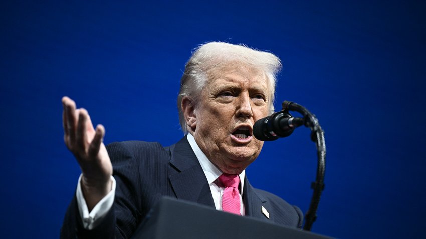 President Donald Trump delivers remarks at the US-Saudi Investment Forum at the John F. Kennedy Center for the Performing Arts in Washington, November 19, 2025.