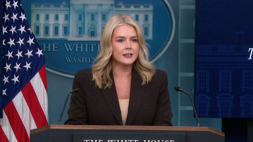 White House press secretary Karoline Leavitt speaks from press room