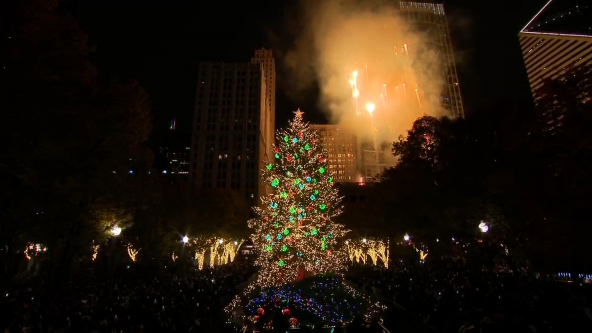 Chicago's official Christmas Tree was lit up Friday evening, bringing holiday spirit and joy to hundreds who gathered for the illumination.