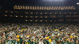 GREEN BAY, WISCONSIN – SEPTEMBER 18: A general view of fans in the stadium of the game between the Chicago Bears and the Green Bay Packers at Lambeau Field on September 18, 2022 in Green Bay, Wisconsin. (Photo by Michael Reaves/Getty Images)