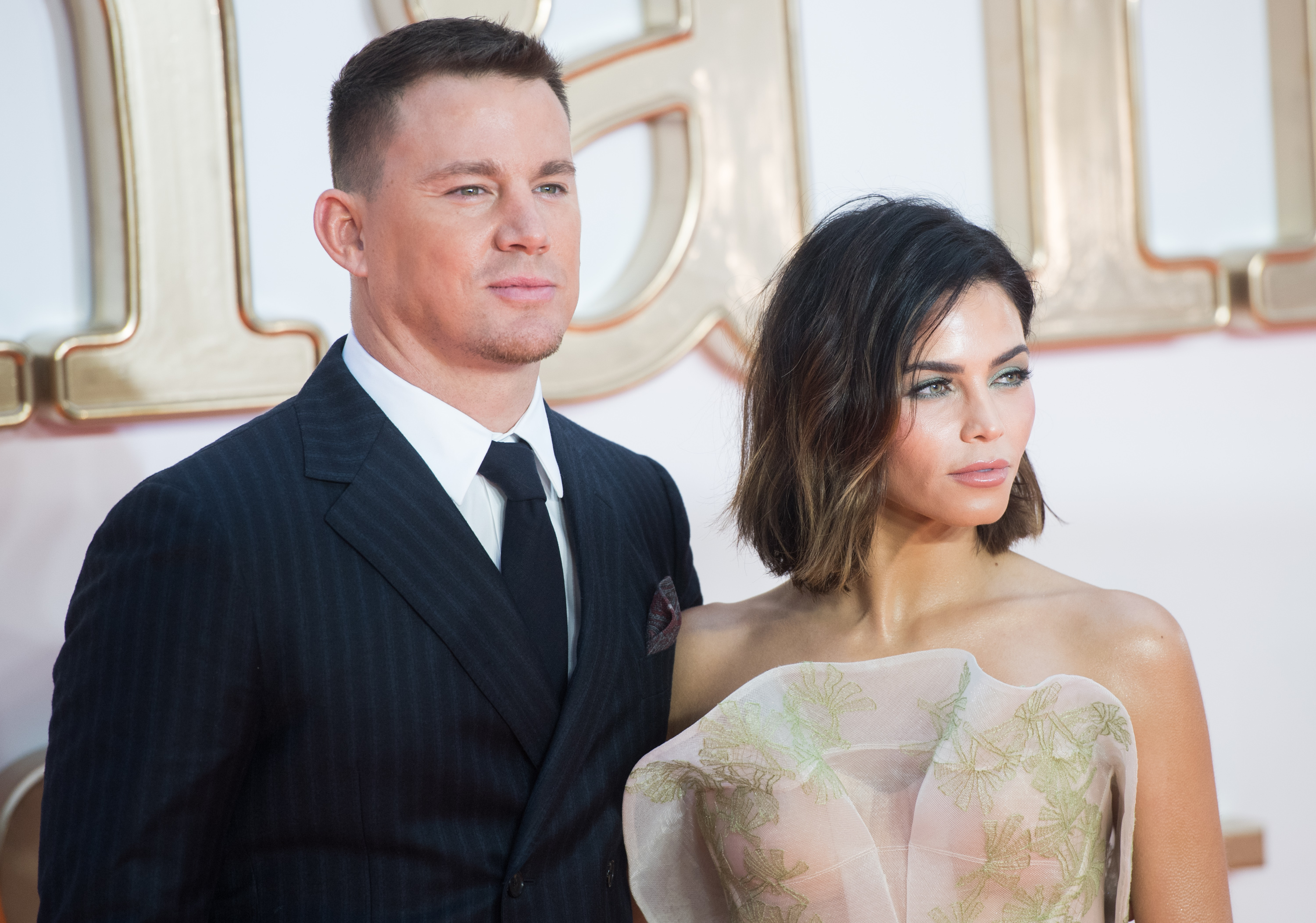 Channing Tatum and Jenna Dewan Tatum attends the ‘Kingsman: The Golden Circle’ World Premiere held at Odeon Leicester Square on September 18, 2017 in London, England.