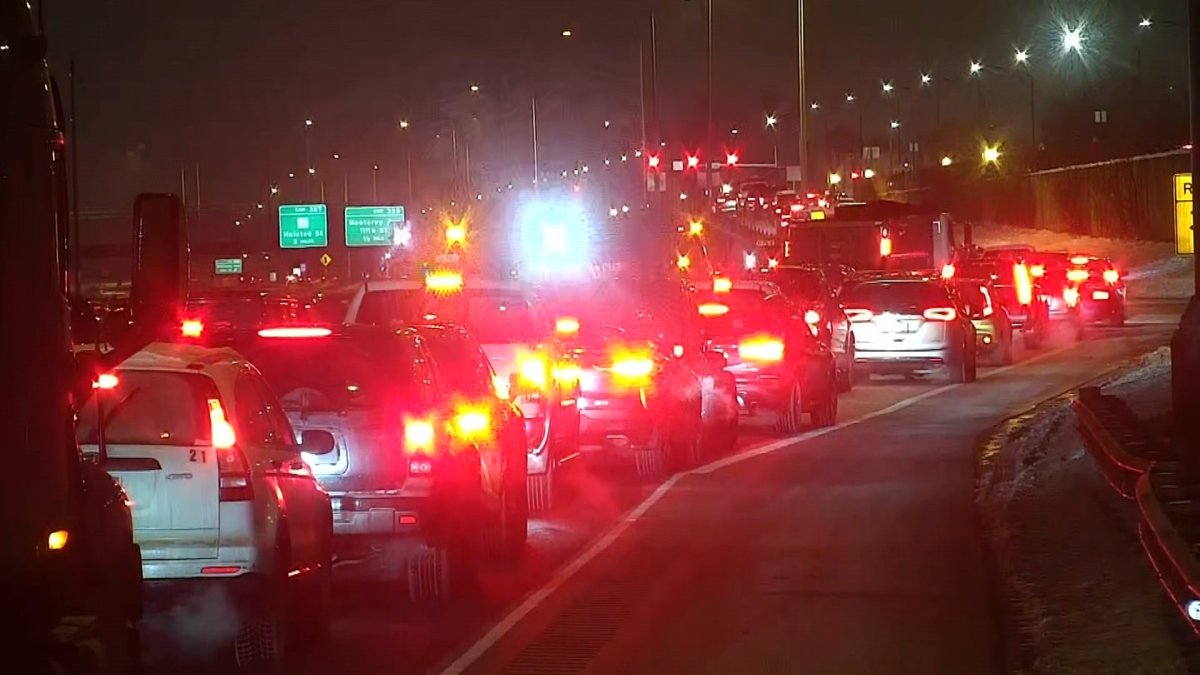 Inbound lanes on I-57 were blocked, with multiple vehicles involved in the crash and traffic backing up to Posen and beyond.