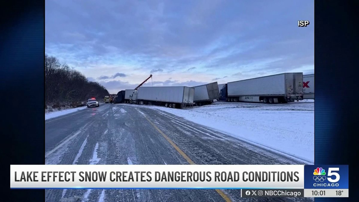 Visibility near zero from lake effect snow in Northwest Indiana – NBC ...