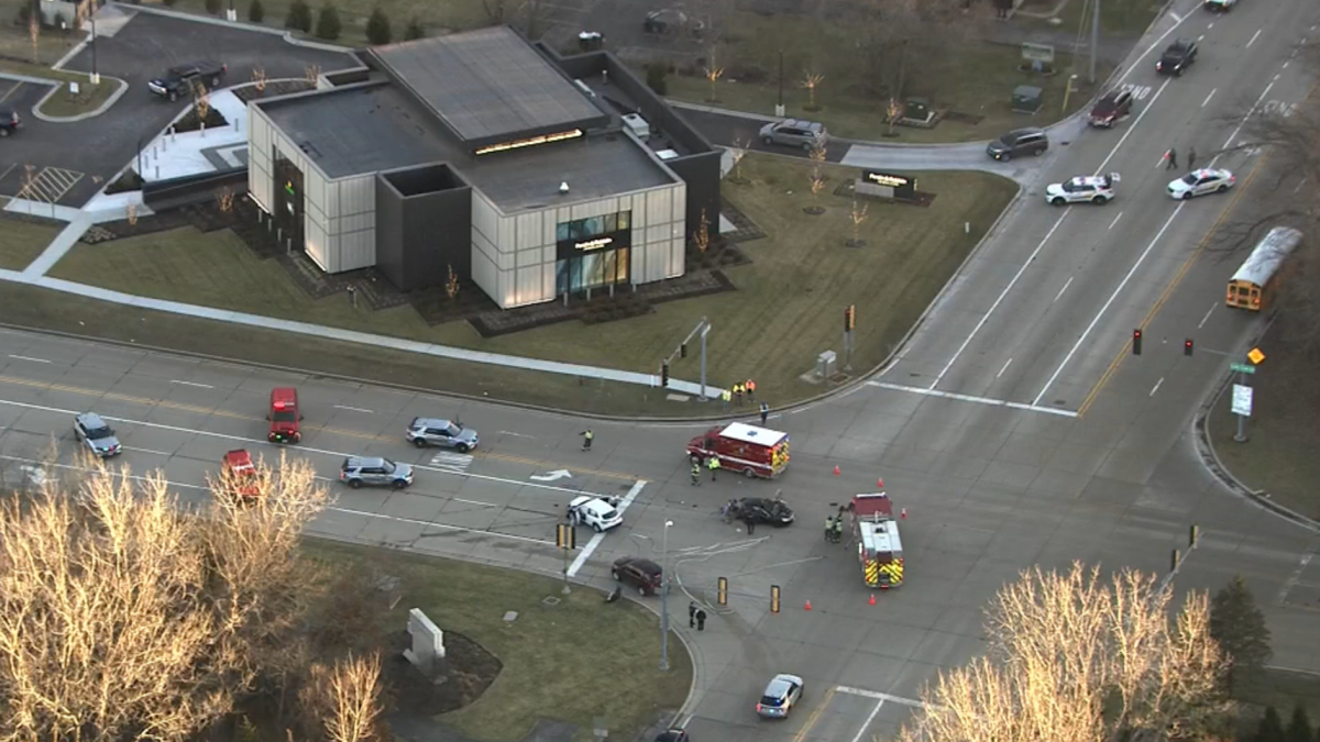 Several lanes of an intersection in a northwest suburb of Chicago were shut down Tuesday after a crash involving multiple vehicles, police said.