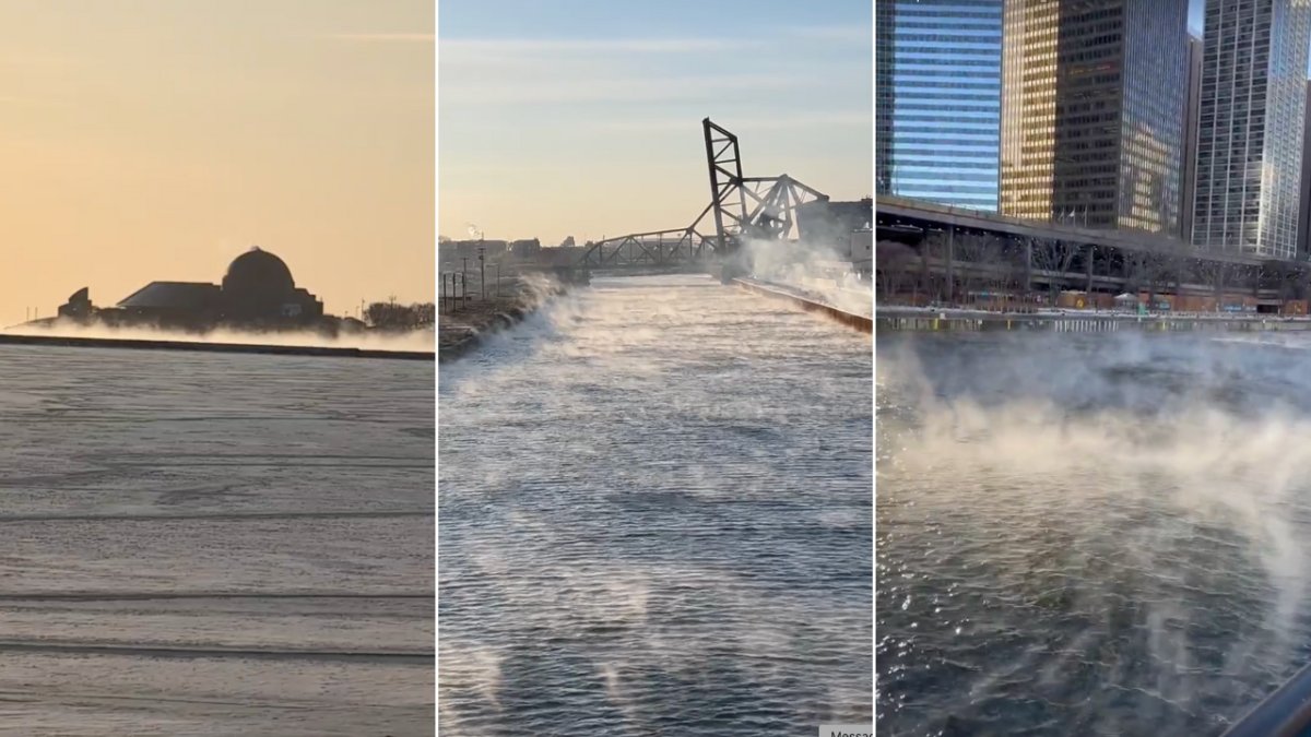 WATCH: Steamy water on Lake Michigan, Chicago River shows stunning look at brutal cold