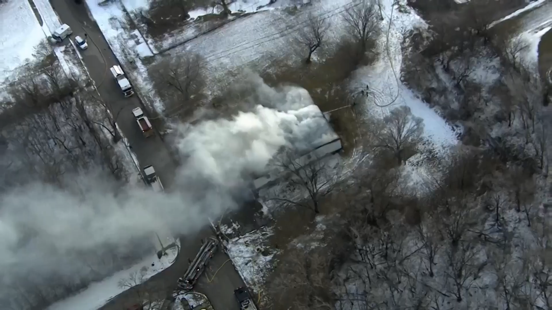 Large plume of smoke sent into air as fiery blaze engulfs south suburban church