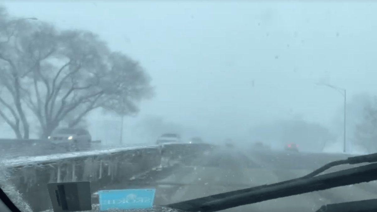 Officials warned drivers to urge caution as a "prolonged" lake effect snow band was leading to "rapid changes" in weather for the evening commutes.